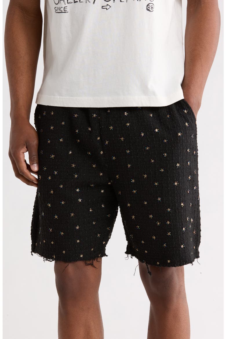 Beaded Shorts, Main, color, BLACK