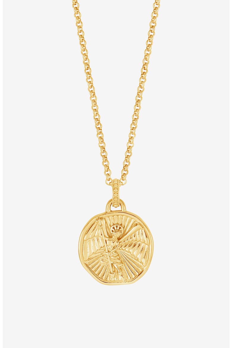 Men's St. Michael Talisman Necklace, Main, color, Yellow Gold Vermeil