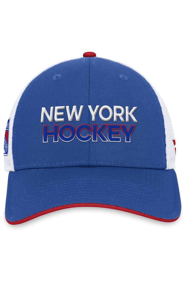 FANATICS Men's Fanatics Branded Blue New York Rangers Authentic Pro Rink Trucker Adjustable Hat, Alternate, color, Blue