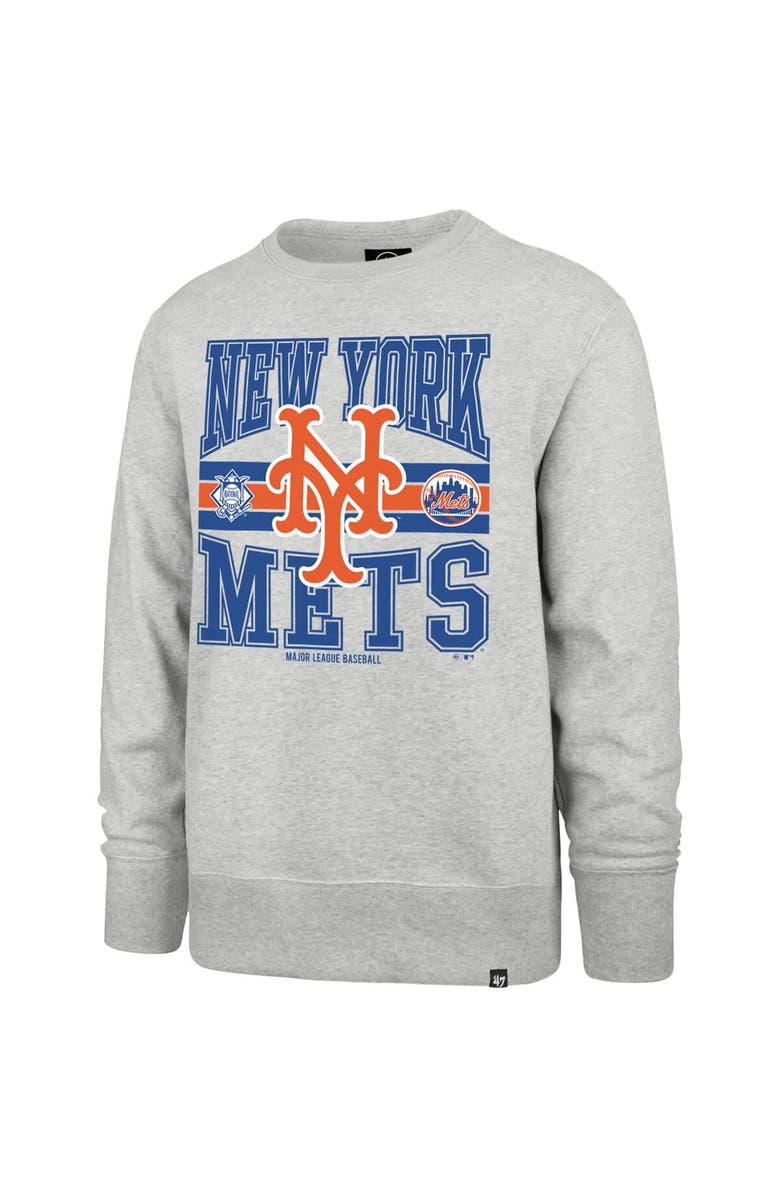 '47 Men's '47 Gray New York Mets Letters Headline Pullover Sweatshirt, Alternate, color, Gray