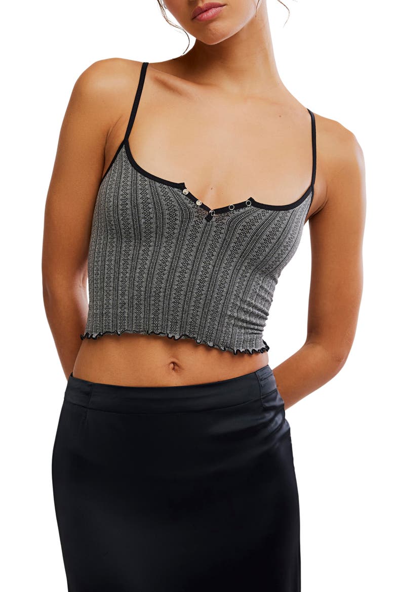 Intimately FP Snap Into It Crop Henley Tank, Main, color, BLACK