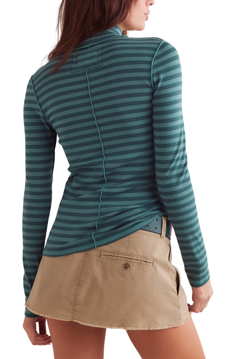 Good Good Stripe Turtleneck Top, Alternate, color, RAINFOREST COMBO