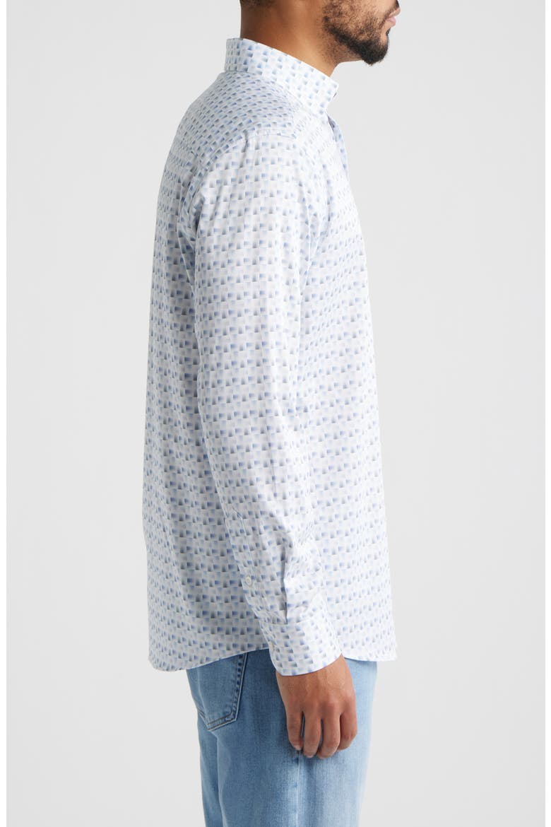 Logan Print Button-Up Shirt, Alternate, color, WHITE/ GRAY SHADOW BOX