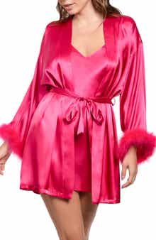 In Bloom by Jonquil Marabou Chemise & Wrap Set