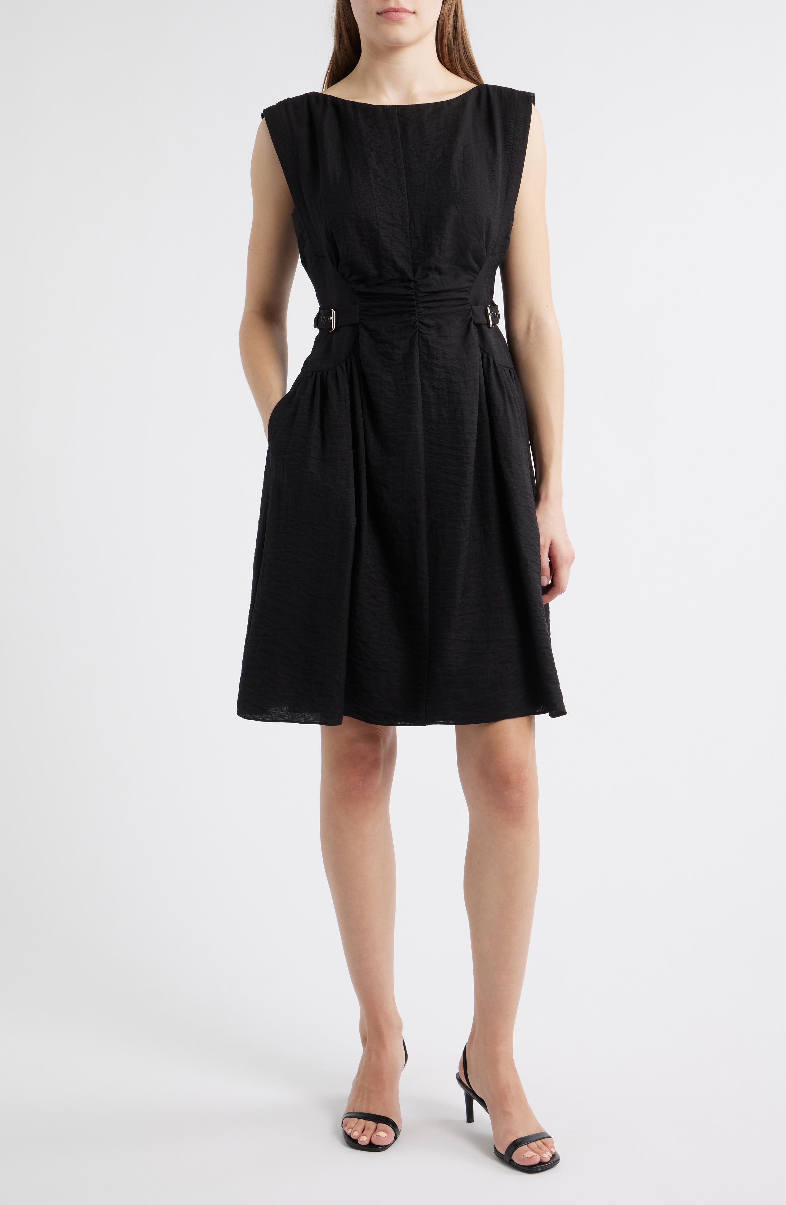 Vince Camuto Sleeveless Crepe Fit & Flare Dress