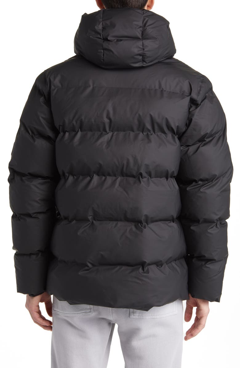 Rains Alta Waterproof Hooded Puffer Jacket, Alternate, color, Black