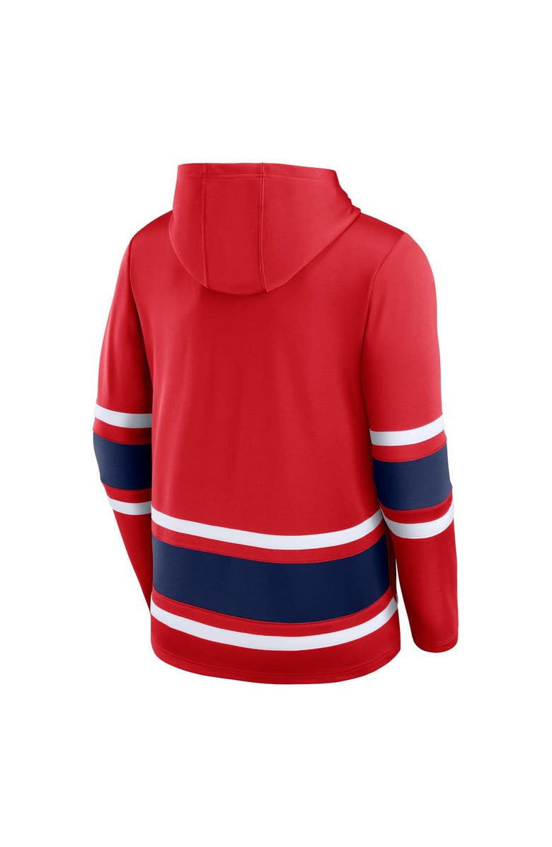 FANATICS Men's Fanatics Branded Red Washington Capitals Puck Deep Lace-Up Pullover Hoodie, Alternate, color, 