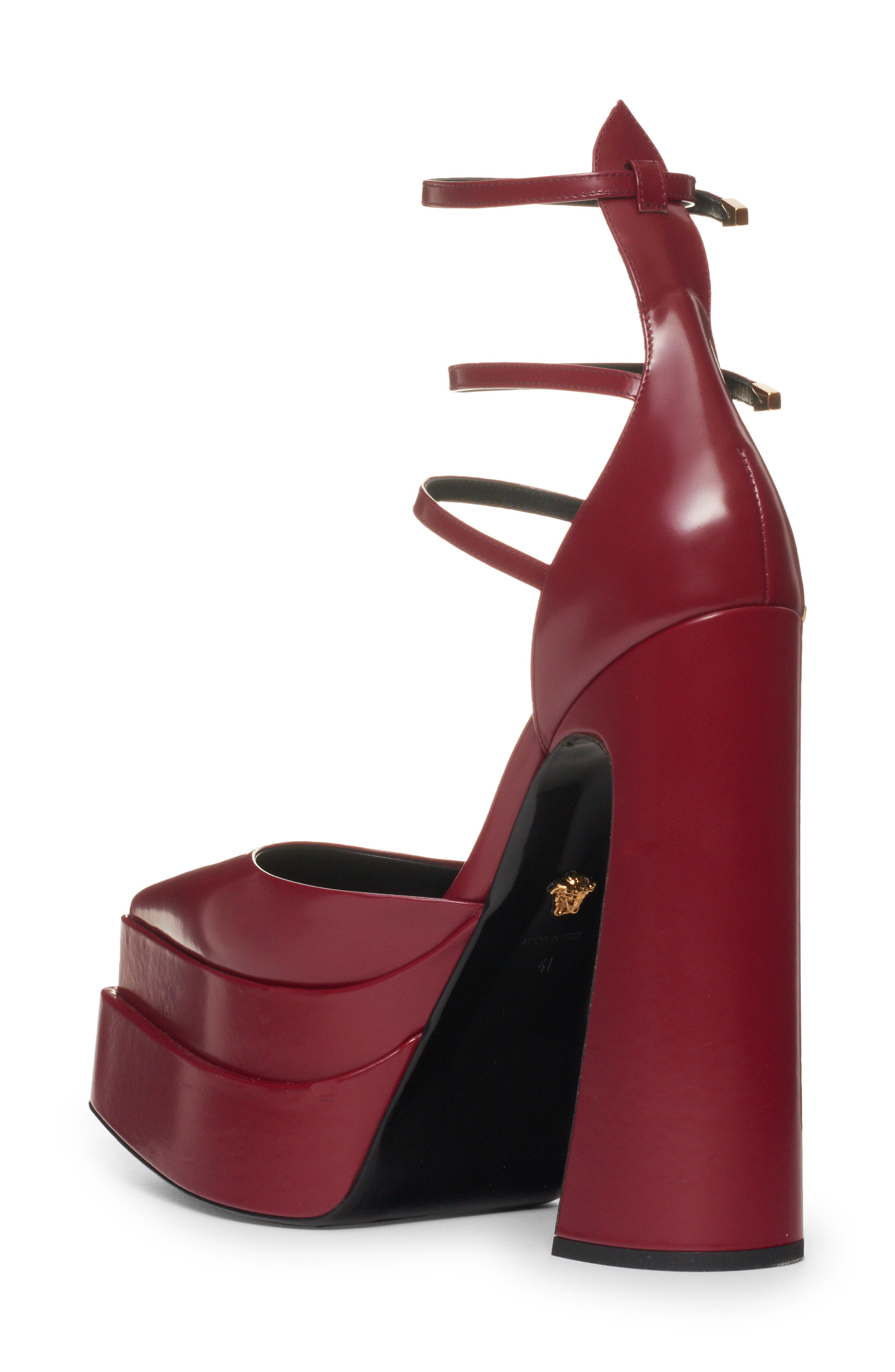 Versace Triple Strap Platform Pump, Alternate, color, 