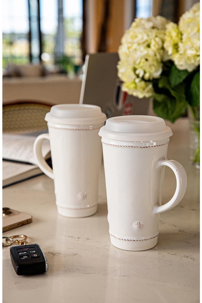 Berry & Thread Ceramic Travel Mug, Alternate, color, WHITEWASH