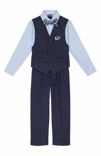 Nautica Kids' Striated Button-Up Shirt, Vest, Bow Tie & Pants Set