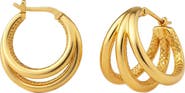 GABI RIELLE Triple Cage Hoop Earrings