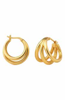 GABI RIELLE Triple Cage Hoop Earrings