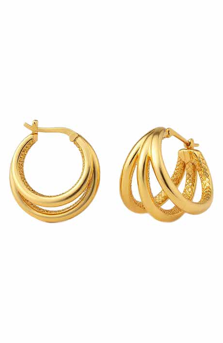 GABI RIELLE Triple Cage Hoop Earrings