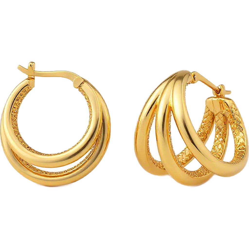 Gabi Rielle Triple Cage Hoop Earrings In Gold