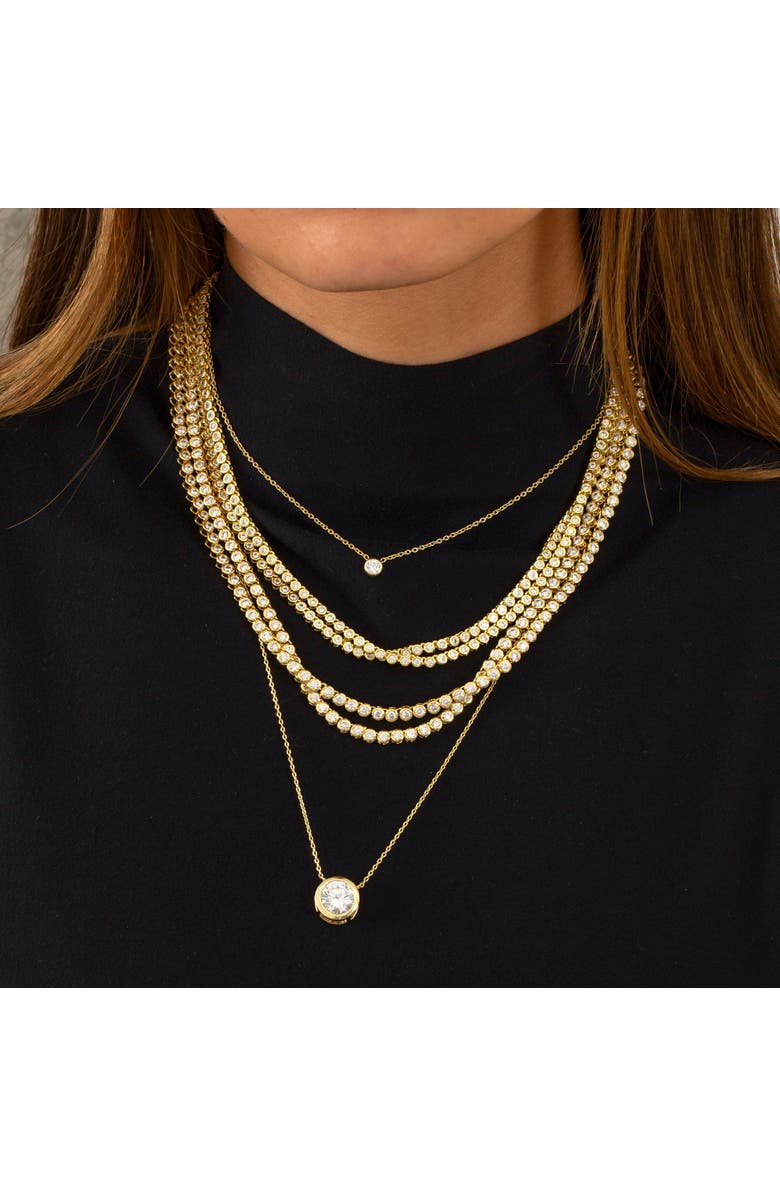 BY ADINA EDEN CZ Bezel Tennis Necklace, Alternate, color, Gold