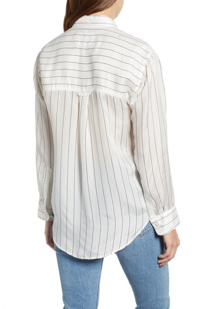 Hayden Shirt, Alternate, color, IVORY BLACK PINSTRIPE