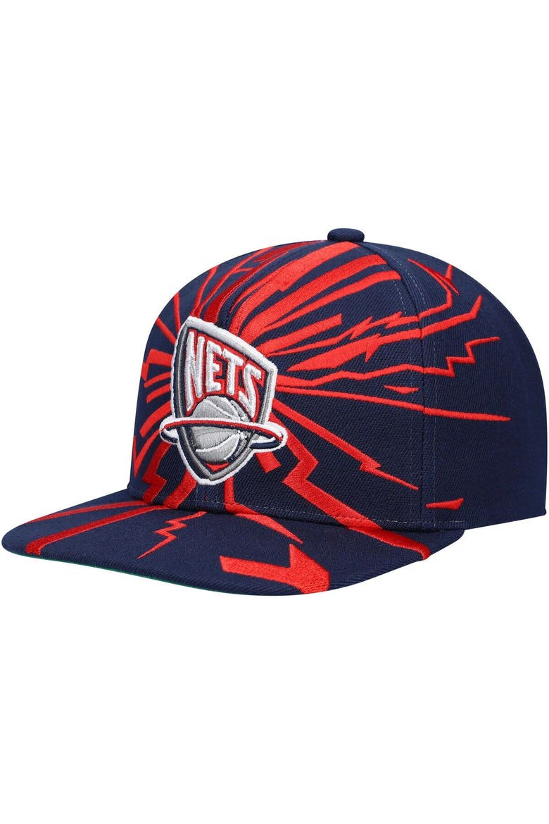 Men's Mitchell & Ness Navy New Jersey Nets Hardwood Classics Earthquake Snapback Hat, Main, color, Navy