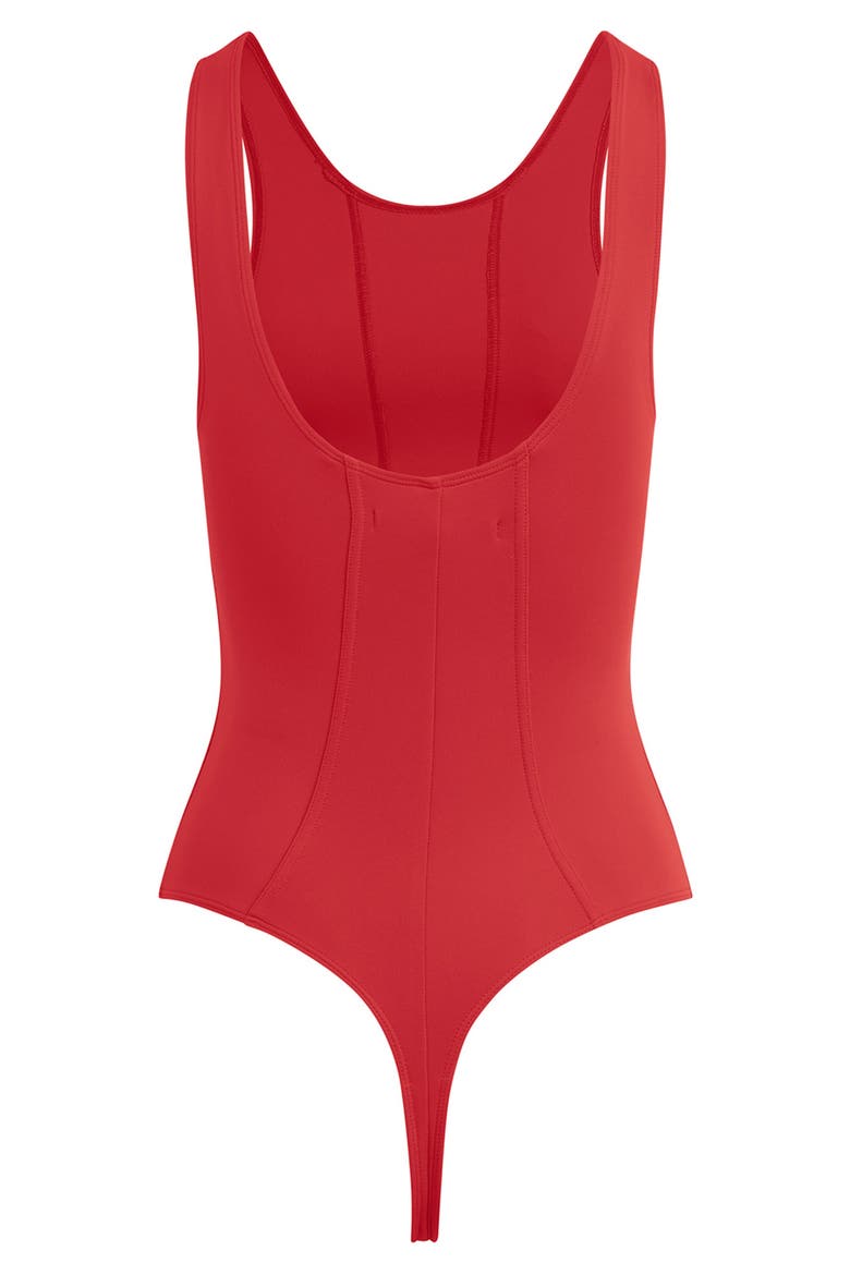 Scoop Neck Bodysuit, Alternate, color, POINSETTIA