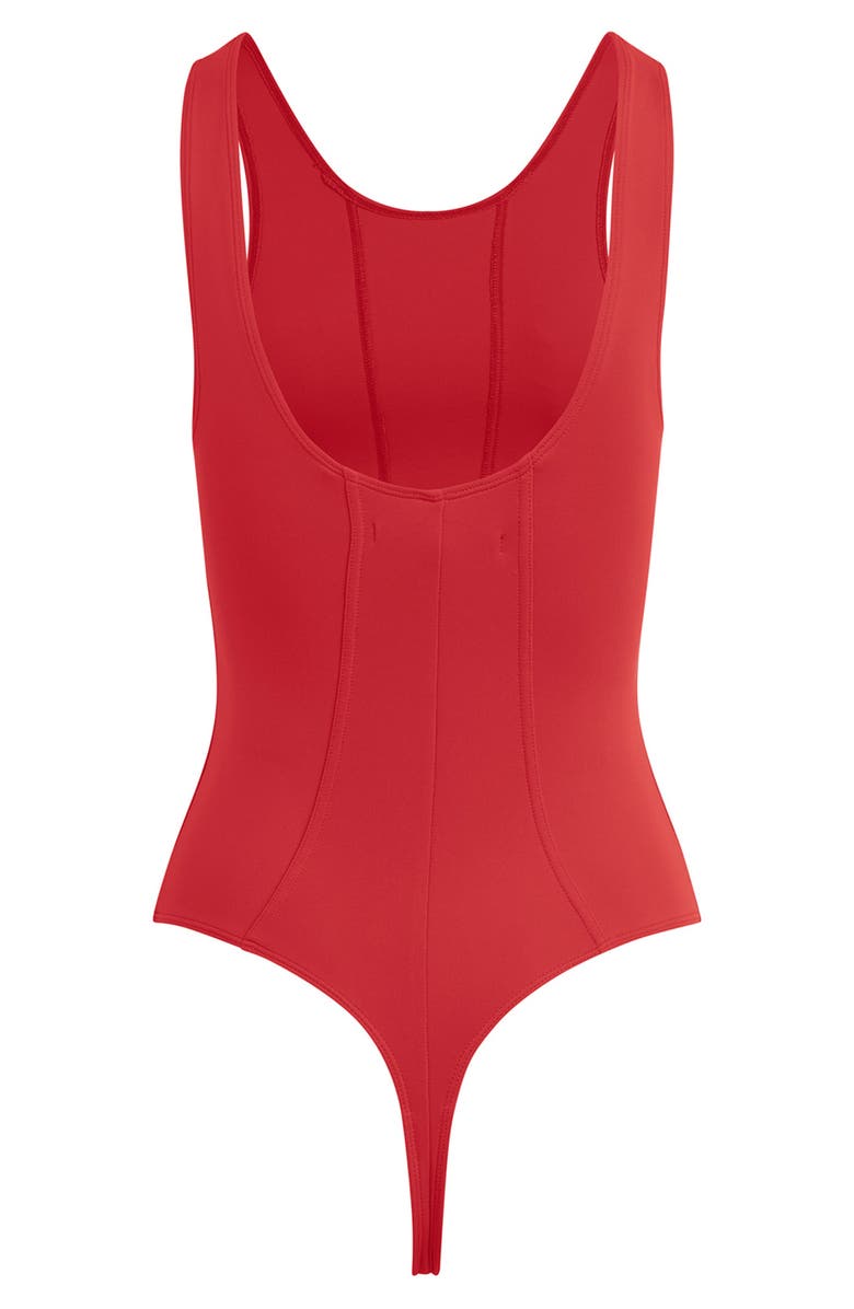 Hudson Jeans Scoop Neck Bodysuit, Alternate, color, Poinsettia