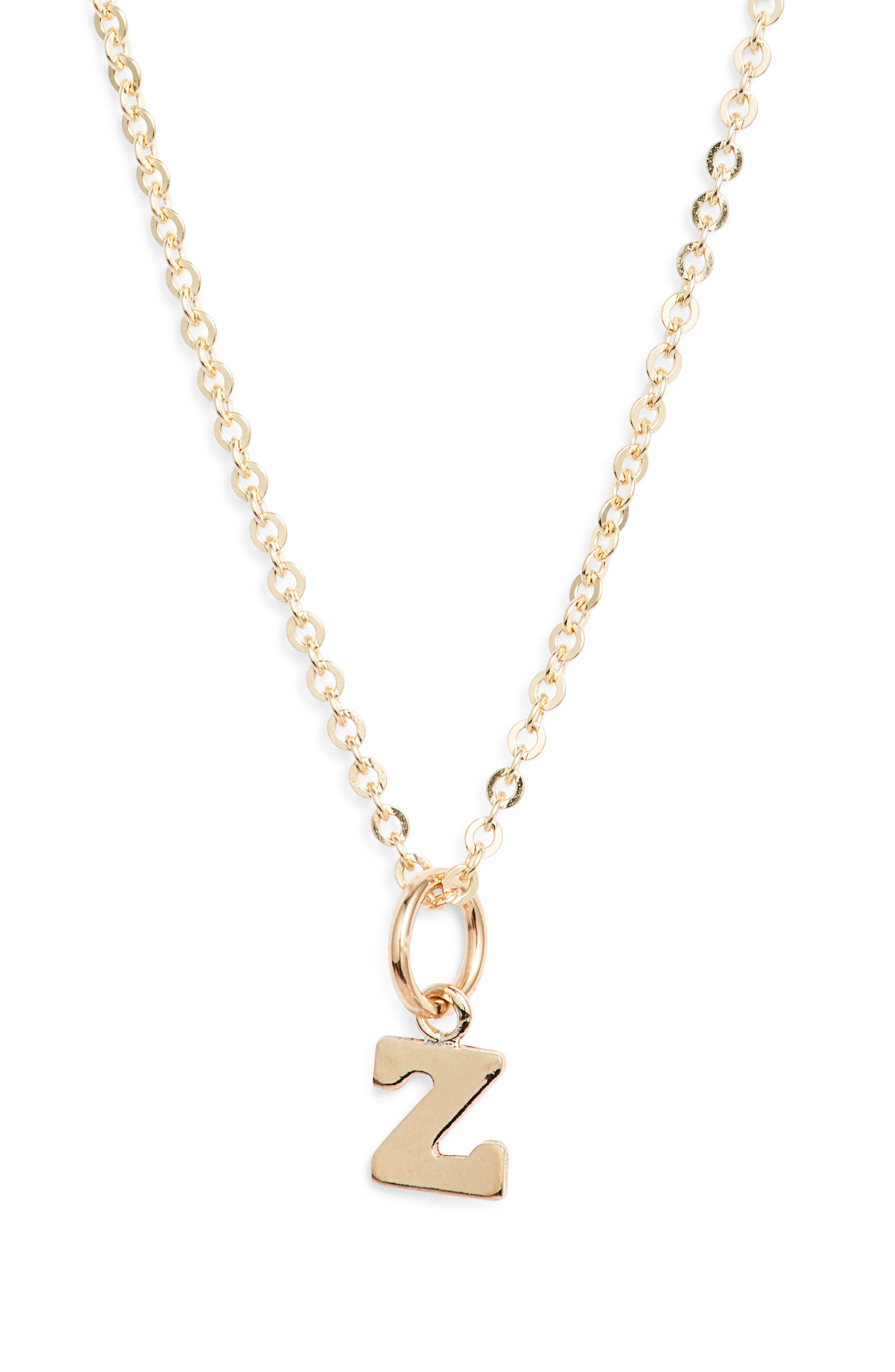 Nashelle Initial Pendant Necklace in Gold Fill - Z 