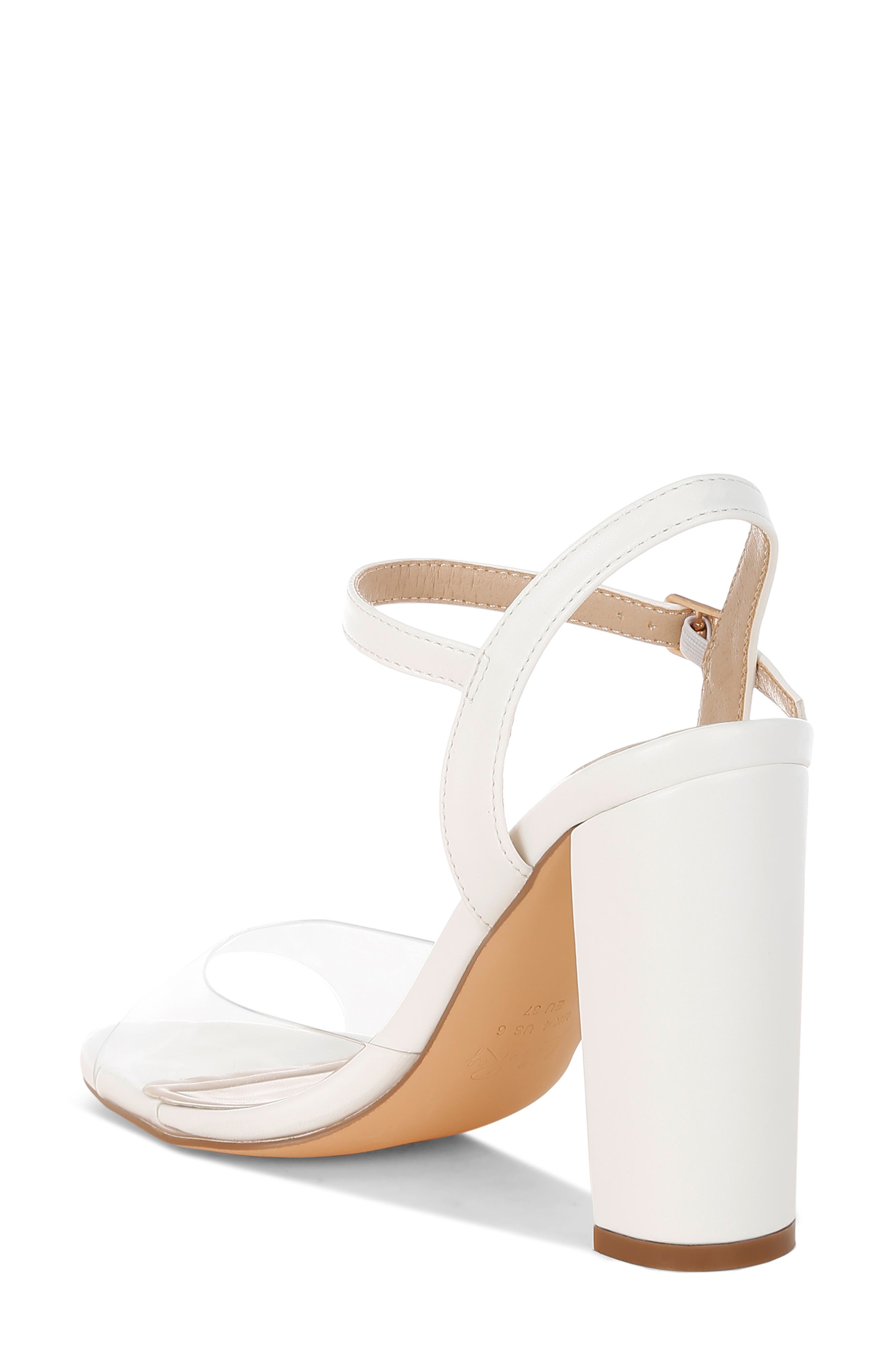 LONDON RAG Perta Block Heel Ankle Strap Sandal, Alternate, color, White