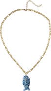 MacRae & Co. Blue Stoney Fish Pendant Necklace