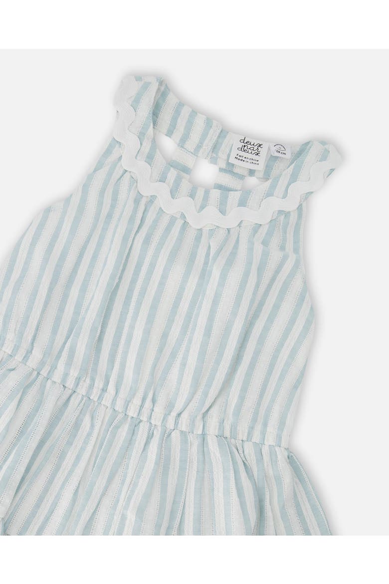 Multi-Tiered Sleeveless Stripes Dress, Alternate, color, White and Blue Stripes