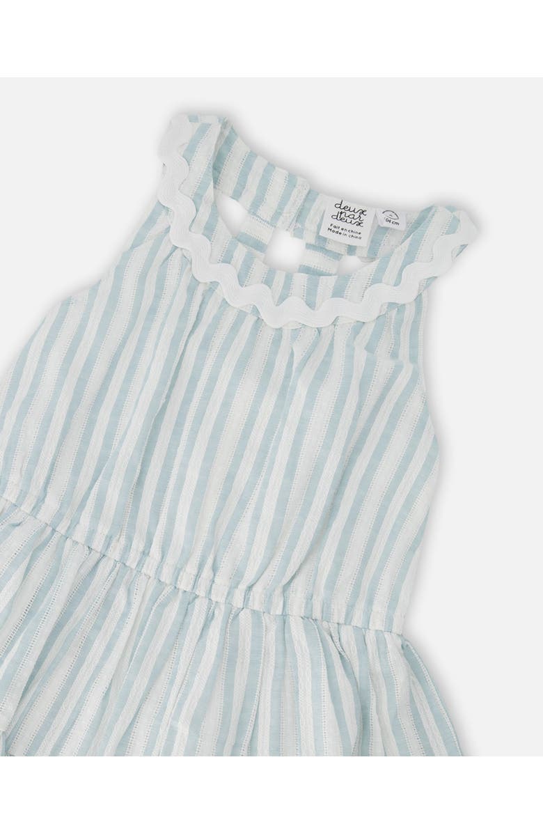 Deux par Deux Multi-Tiered Sleeveless Stripes Dress, Alternate, color, White And Blue Stripes