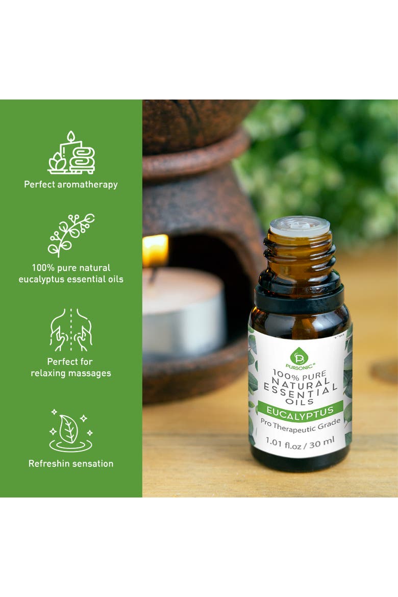 100% Pure & Natural Eucalyptus Essential Oils, Alternate, color, Green