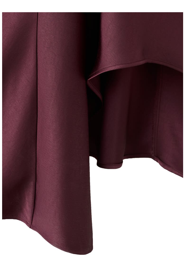 Asymmetrical Satin Dress, Alternate, color, WINE