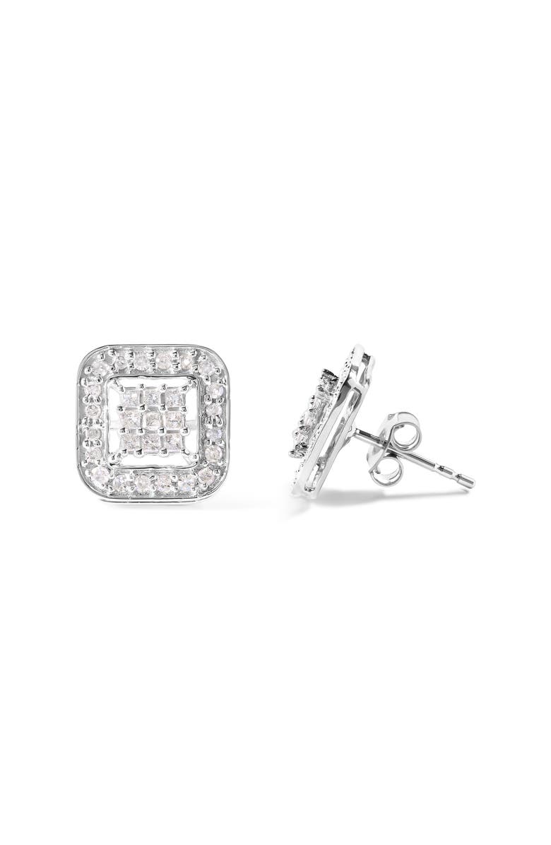 Haus of Brilliance 10K White Gold 5/8 Cttw Diamond Composite Stud Earrings, Alternate, color, White