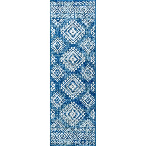 Jonathan Y Moroccan Hype Boho Vintage  Area Rug In Blue/white