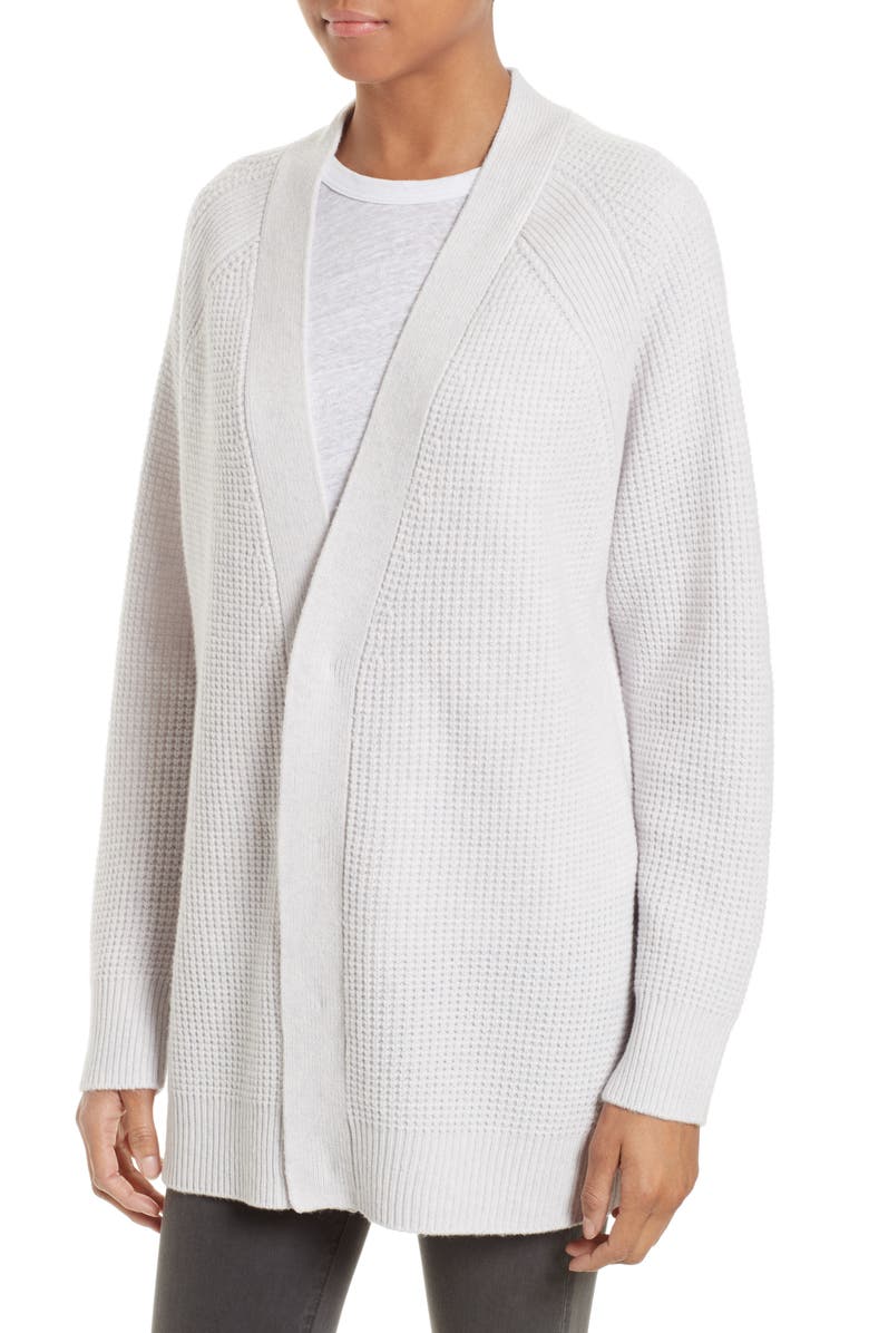 Vince Waffle Stitch Boyfriend Cardigan, Alternate, color, 