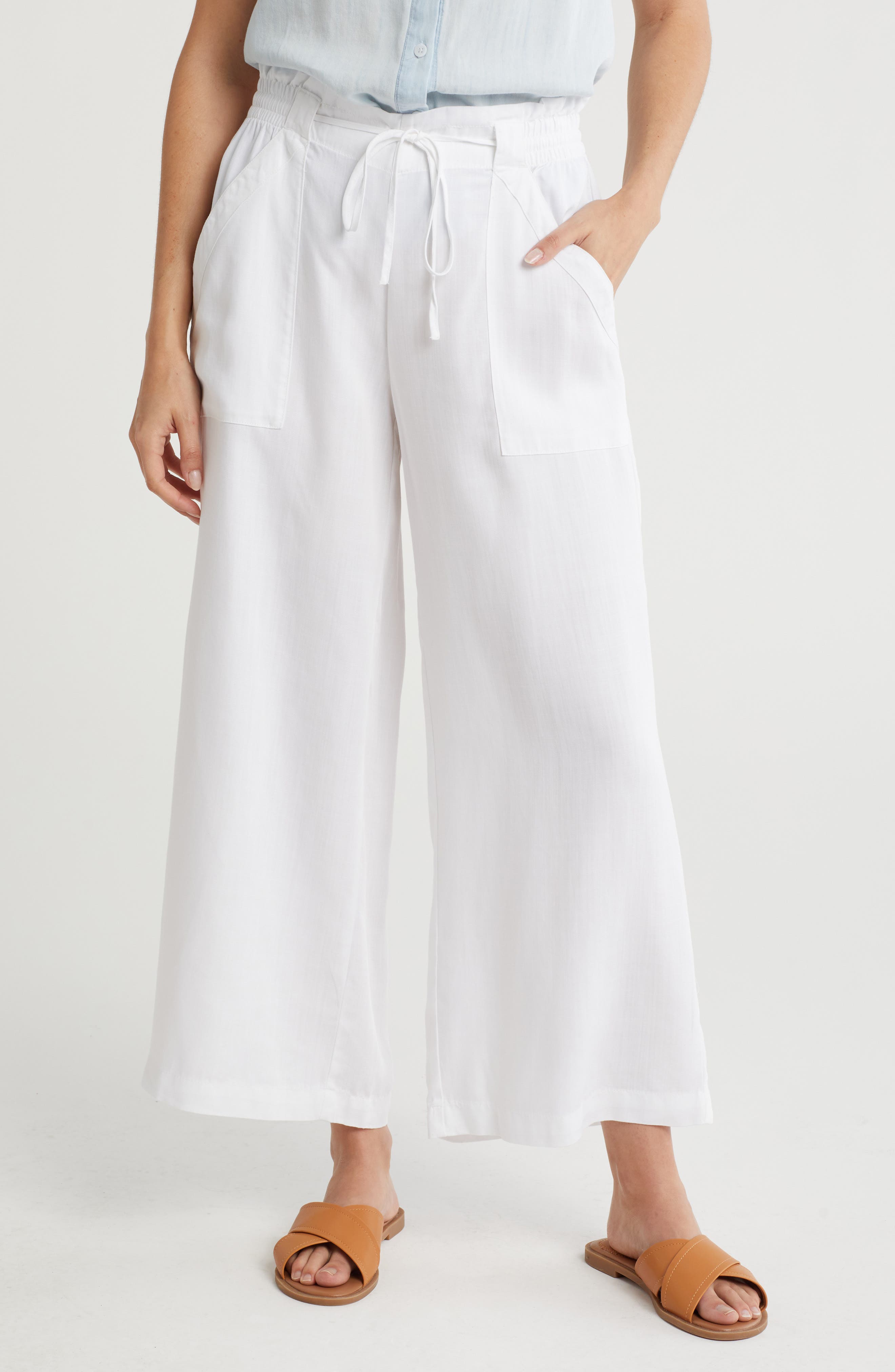 T Tahari Tie Waist Wide Leg Pants