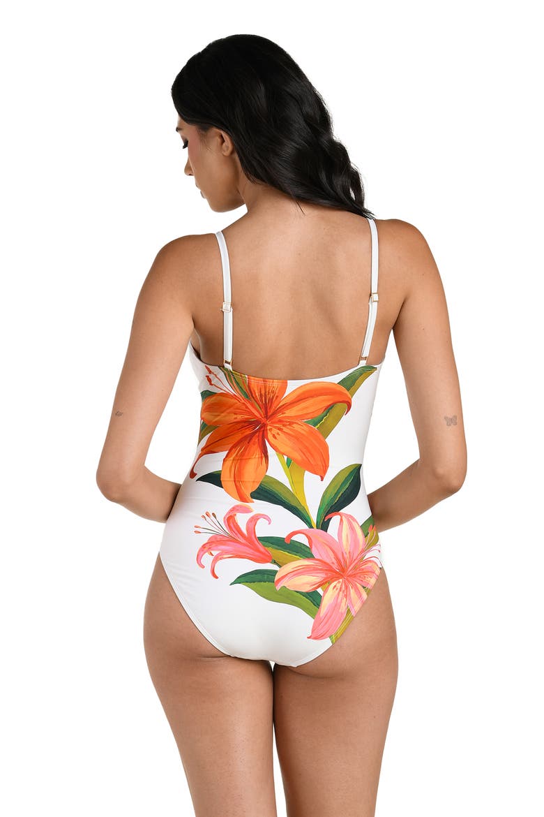 Jungle Blossoms One-Piece Swimsuit, Alternate, color, ORANGE MULTI
