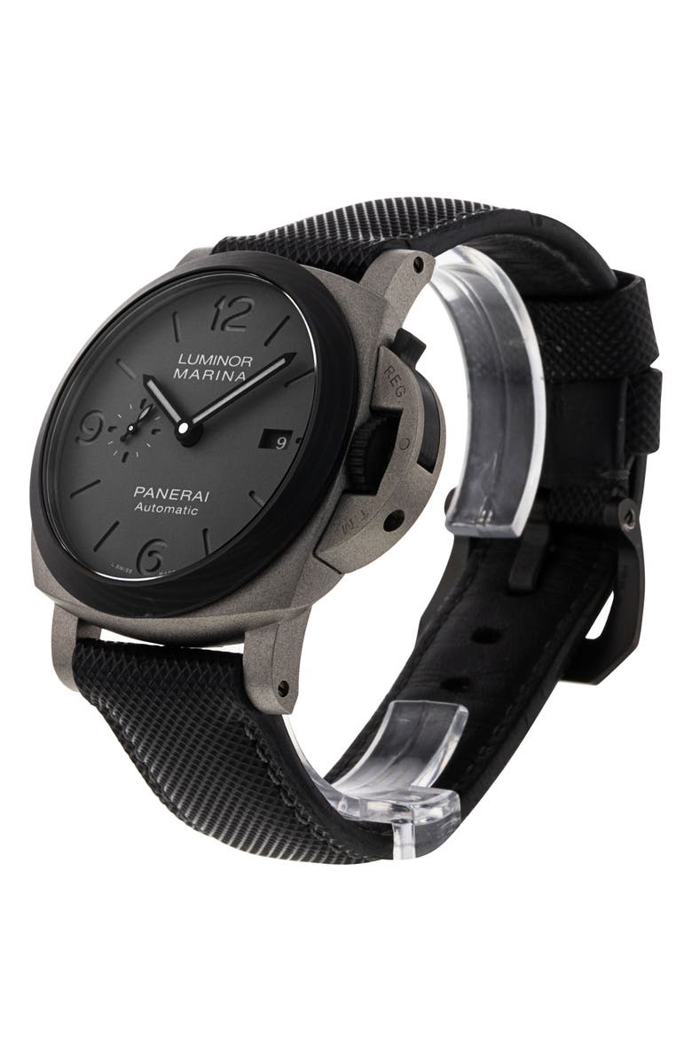 Watchfinder & Co. Panerai Preowned 2020 Luminor Marina PAM01662 Leather Strap Watch, 44mm, Alternate, color, Grey