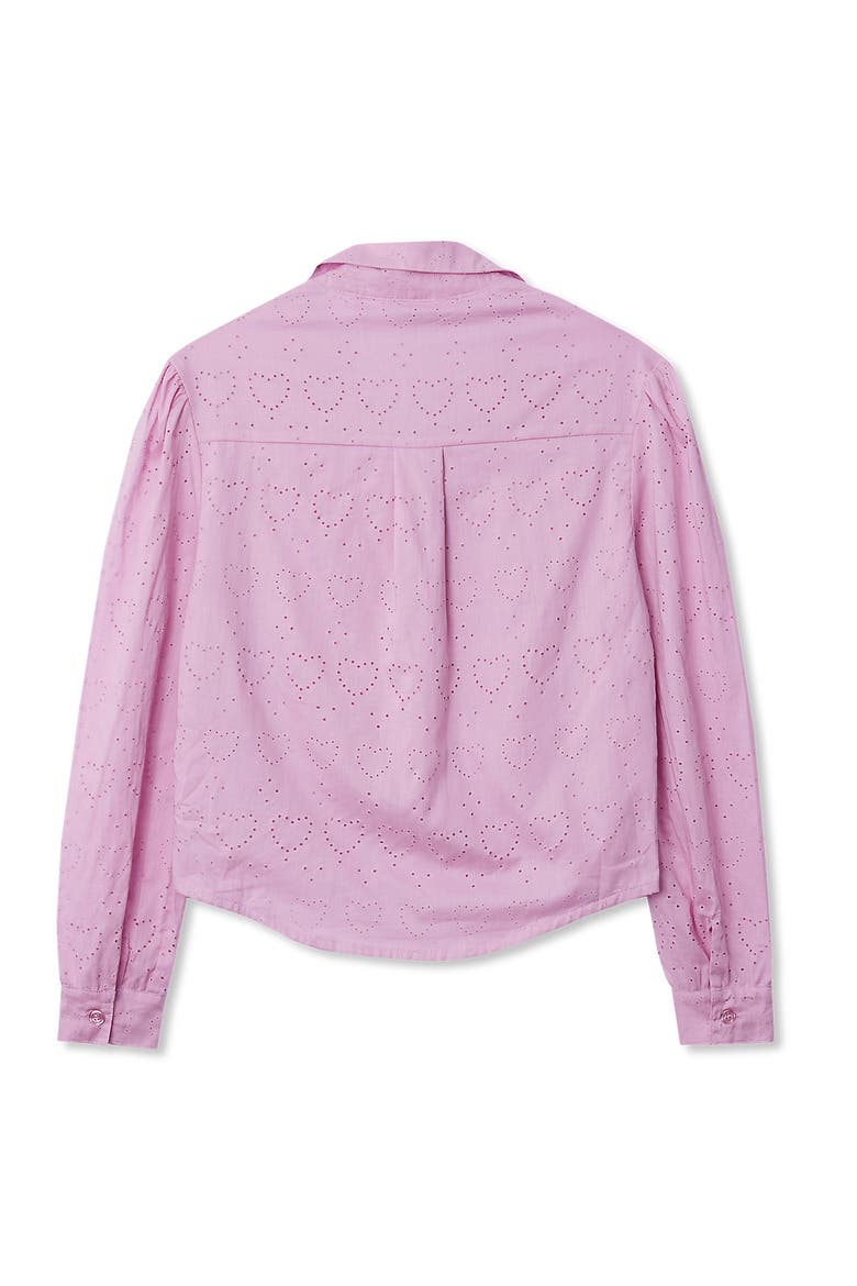 Girls Long Sleeve Woven Hearts Top, Alternate, color, Hearts/Mauve