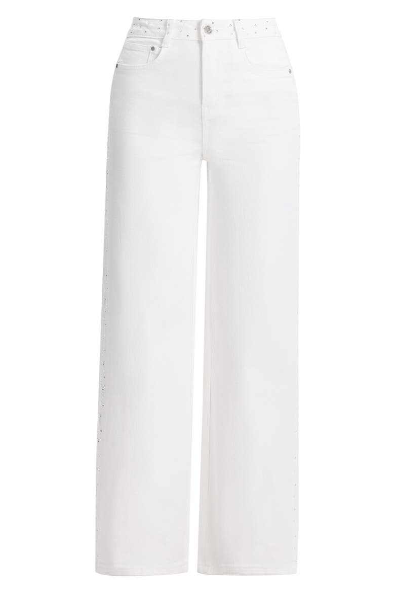 Embellished High Waist Wide Leg Jeans, Alternate, color, ETHEREAL