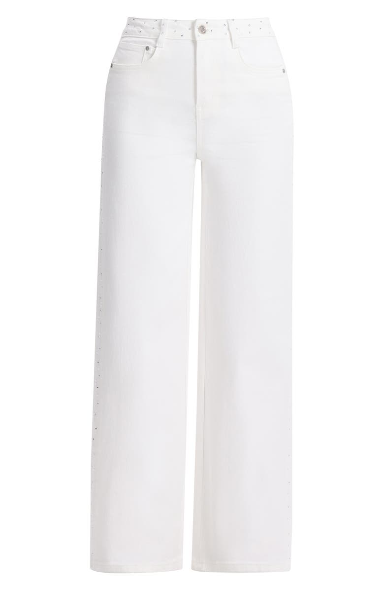 Bayeas Embellished High Waist Wide Leg Jeans, Alternate, color, 