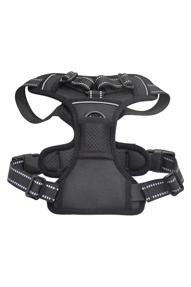 GooPaws Adjustable Padded Dog Harness, Alternate, color, BLACK