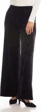 Karen Kane Crushed Velvet Ankle Wide Leg Pants