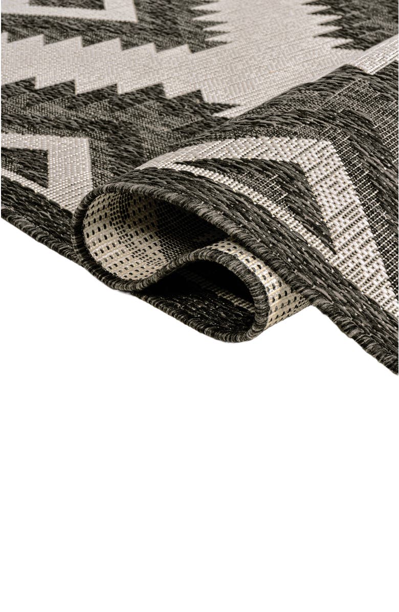 JONATHAN Y Lior Geometric Moroccan Diamond Indoor/Outdoor Area Rug, Alternate, color, Black/Cream