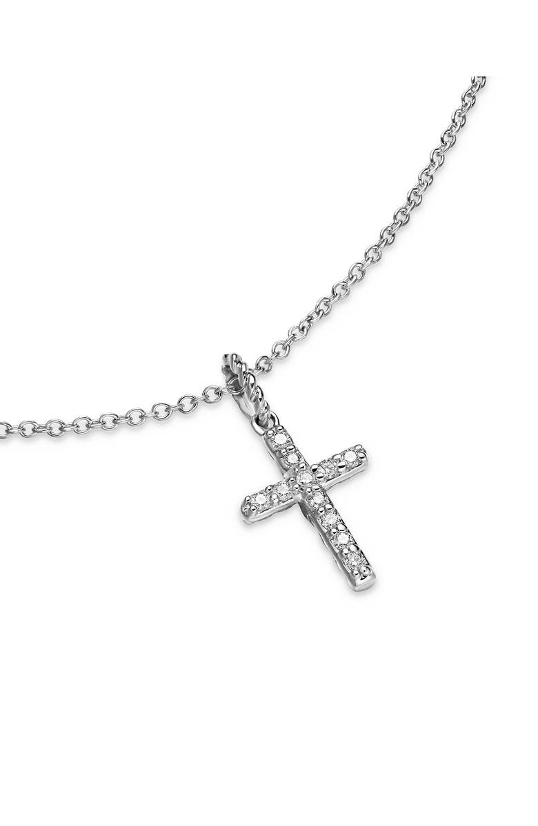 David Yurman Cable Collectibles Cross Necklace with Diamonds in 18K Gold, Alternate, color,