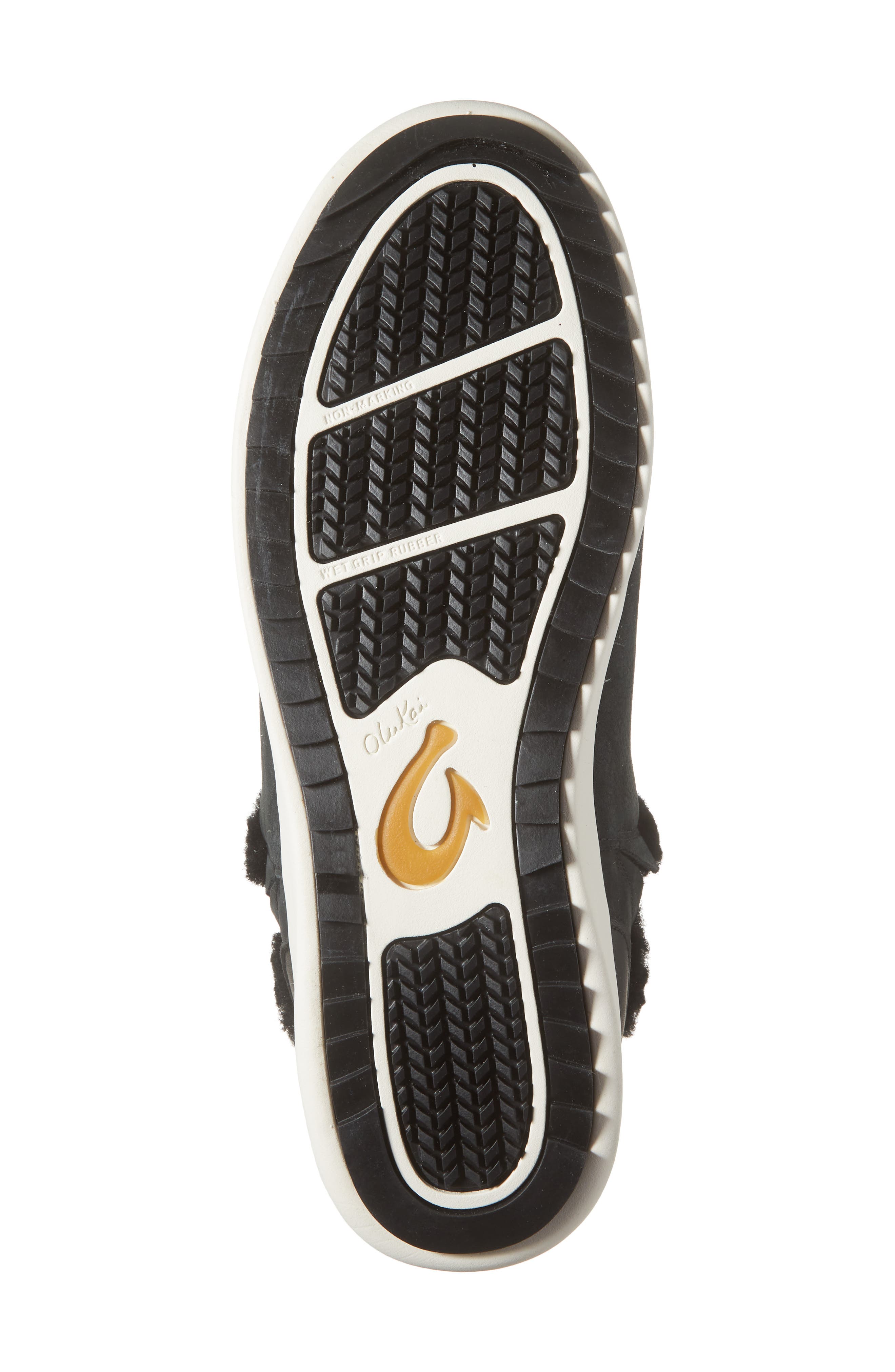 OluKai Kamau Waterproof Genuine Shearling Sneaker, Alternate, color, Lava Rock / Lava Rock