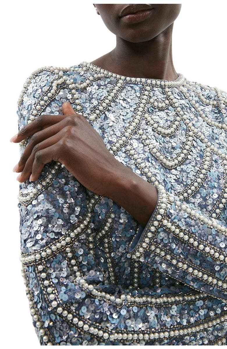 Coast Tulle Skirt Maxi Bridesmaid Dress, Alternate, color, Dusty Blue