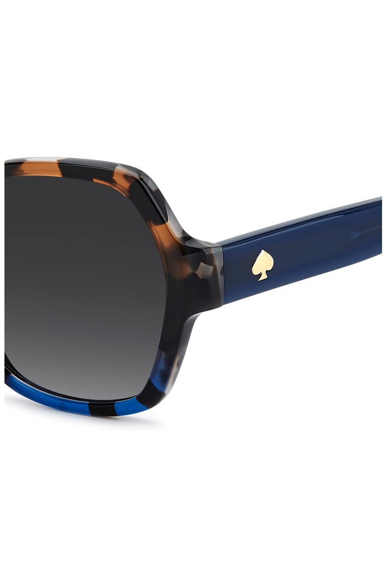 layne 57mm geometric square sunglasses, Alternate, color, BROWN BLUE HAVANA/ DARK GREY
