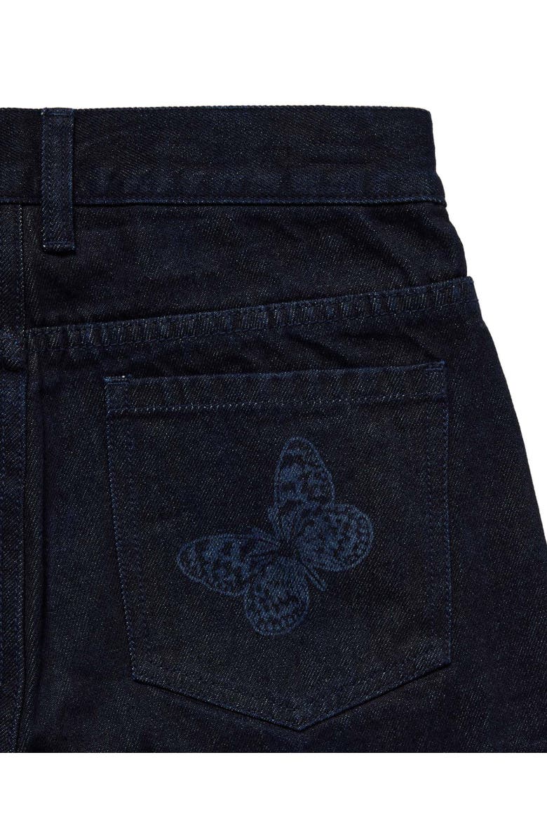 OVERDYE PRINTED SMILEY DENIM PANTS, Alternate, color, DARK BLUE