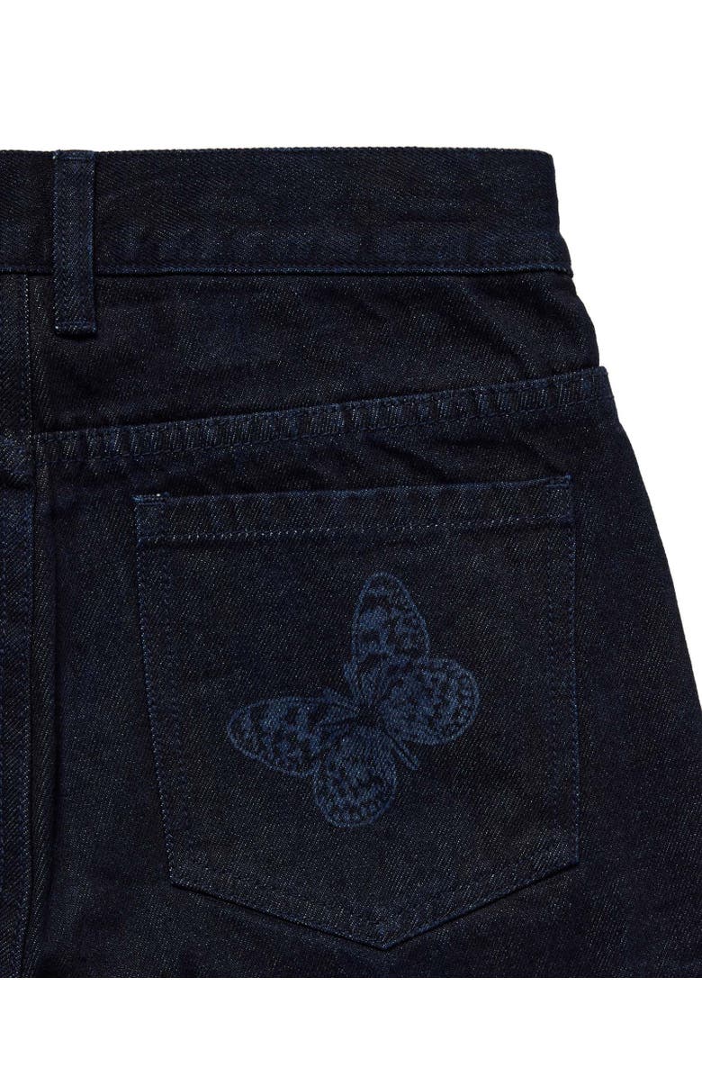 Samii Ryan OVERDYE PRINTED SMILEY DENIM PANTS, Alternate, color, Dark Blue