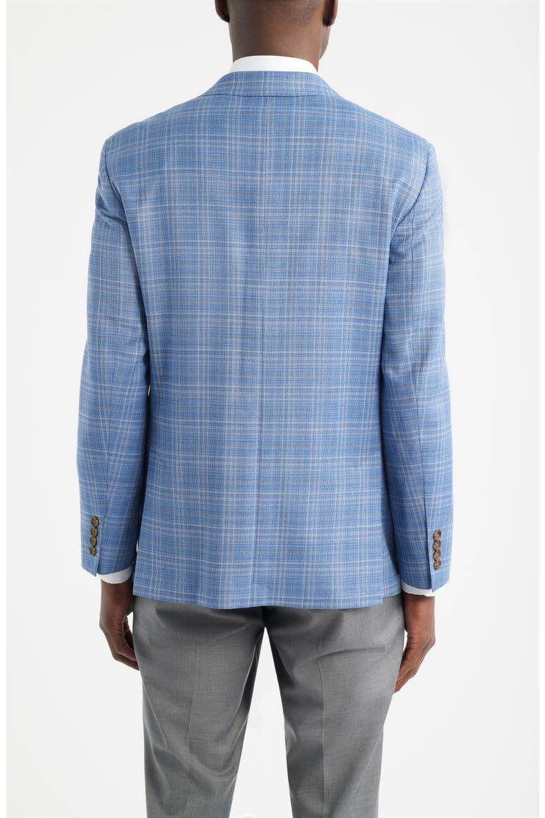 Henrik Trim Fit Light Blue Plaid Wool Sport Coat, Alternate, color, BLUE AZURE CHECK