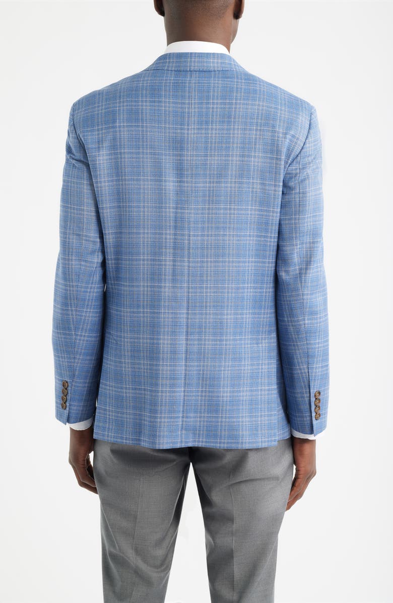 Nordstrom Henrik Trim Fit Light Blue Plaid Wool Sport Coat, Alternate, color, Blue Azure Check
